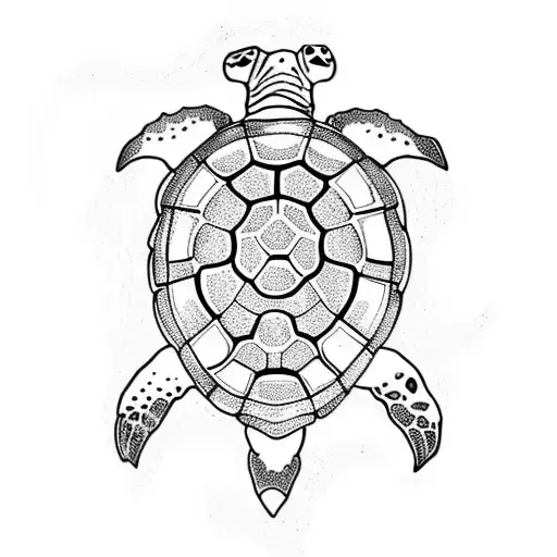 stylized and long tattoo. simple sea turtle, full moon, sea wave. tattoo design idea