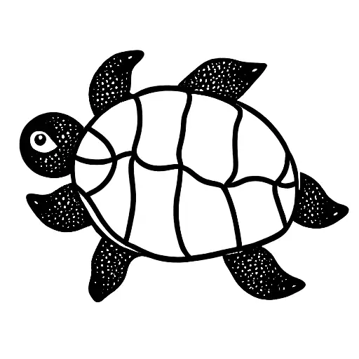 minimal sea turtle and moo  tattoo design idea