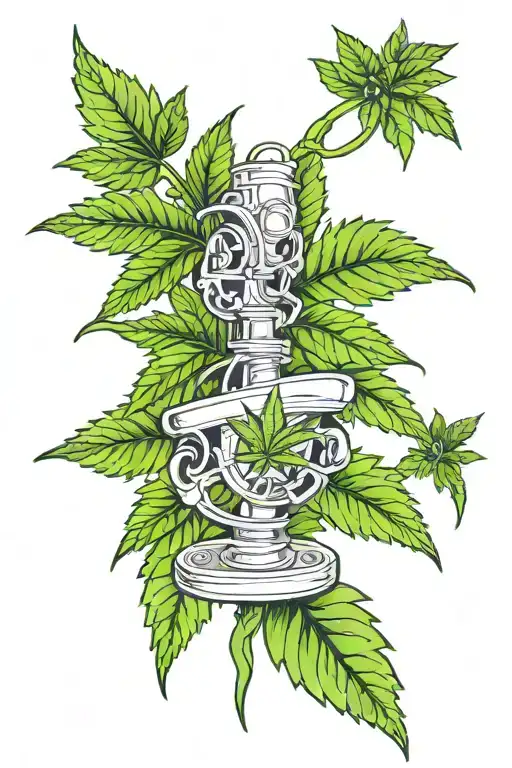 cannabis plant growing tattoo design idea