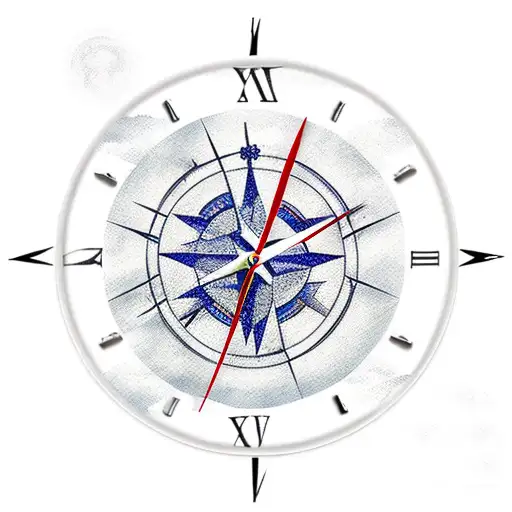 3 crosses dove clock compass heaven tattoo design idea