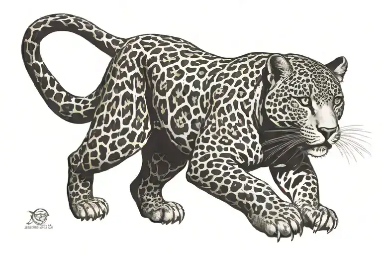 black jaguar full body tattoo design idea