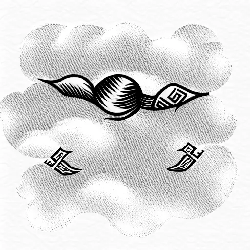 loyalty with clouds tattoo design idea