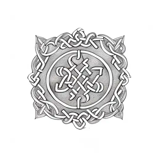 Letter C with irish theme and Shamrocks  tattoo design idea