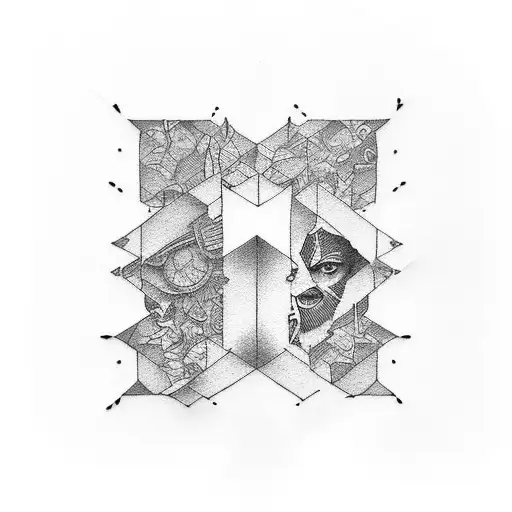 Create a square/rectangle tattoo design that embodies the concepts of hope, grit, hard work, and perseverance. This desi tattoo design idea