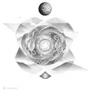 Create a tattoo design inspired by the vastness of the cosmos and the beauty of celestial bodies.  tattoo design idea