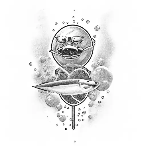 Jimmy Buffett Fins up bubbles up tattoo design idea