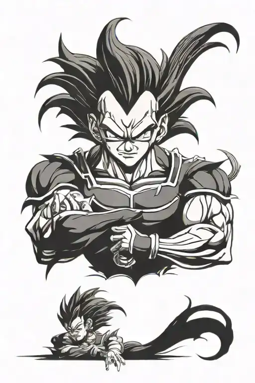 Vegeta ultra ego tattoo design idea