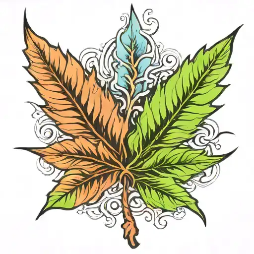 biker weed leaf tattoo design idea