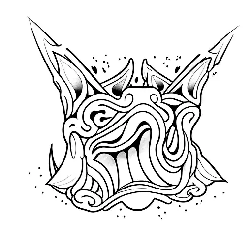 a dog's mouth tattoo design idea