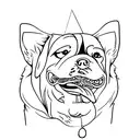 a dog's mouth tattoo design idea