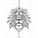 lion with half of its face in a skull that represents betrayal of a loved one and deep pain tattoo design idea