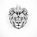 lion with half of its face in a skull that represents betrayal of a loved one and deep pain tattoo design idea