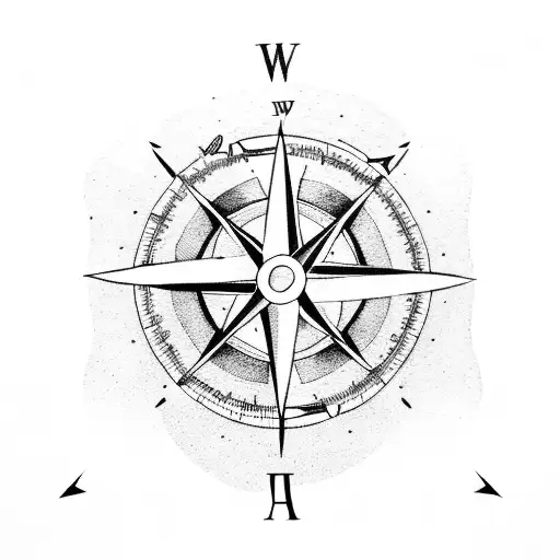arrow compass bithdaydates  tattoo design idea