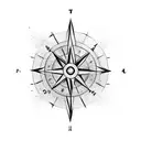 arrow compass bithdaydates  tattoo design idea