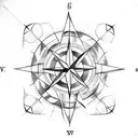 arrow compass bithdaydates  tattoo design idea