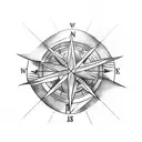 arrow compass tattoo design idea
