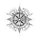 arrow compass tattoo design idea