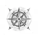 arrow compass tattoo design idea