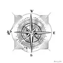 arrow compass tattoo design idea