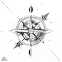 arrow compass  tattoo design idea