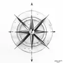 arrow compass  tattoo design idea