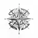 arrow compass  tattoo design idea