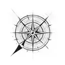 arrow compass date tattoo design idea