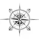 arrow compass date tattoo design idea