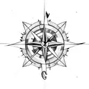 arrow compass date tattoo design idea