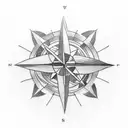 arrow compass date tattoo design idea