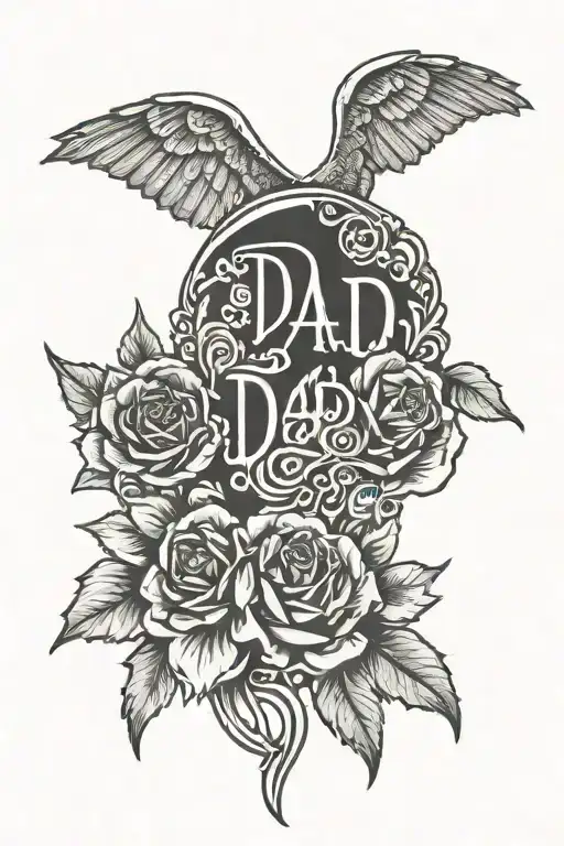 dad memorial tattoo design idea