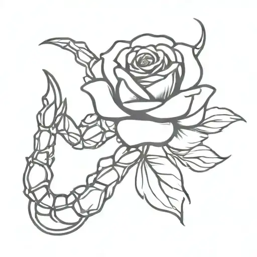 scorpion with a rose tattoo design idea
