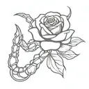 scorpion with a rose tattoo design idea