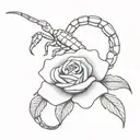scorpion with a rose tattoo design idea