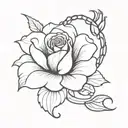 scorpion with a rose tattoo design idea