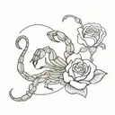 scorpion with a rose tattoo design idea
