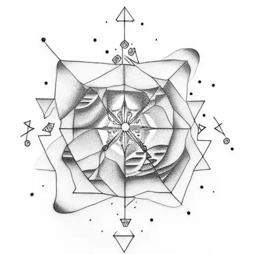 big dipper constellation with flower tattoo design idea