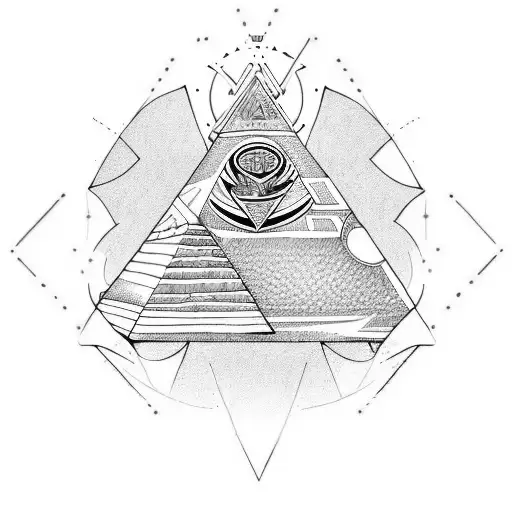 pyramid with number 8 tattoo design idea