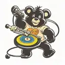 care bear spinning vinyl records tattoo design idea