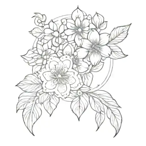 Mandala with ginger flowers tattoo design idea