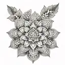 Mandala with ginger flowers tattoo design idea