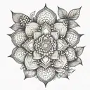 Mandala with ginger flowers tattoo design idea