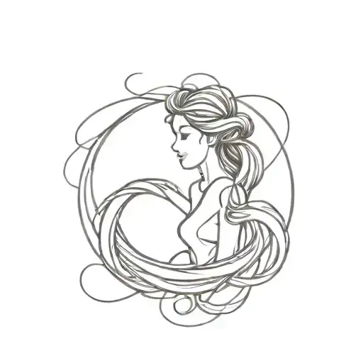 tangled sun tattoo from rapunzel themed tattoo design idea