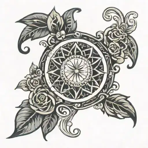 tangled sun tattoo from rapunzel themed tattoo design idea