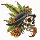 calavera marihuana  tattoo design idea
