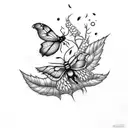 blackberries, honeysuckle, fireflies tattoo design idea