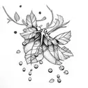 blackberries, honeysuckle, fireflies tattoo design idea