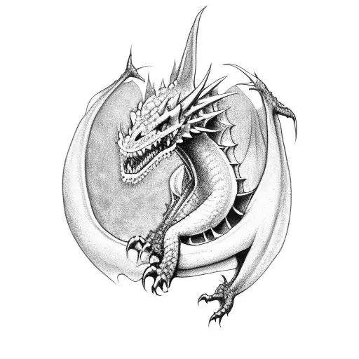 tiny dragons tattoo design idea