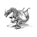 tiny dragons tattoo design idea