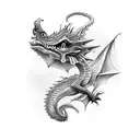 tiny dragons tattoo design idea